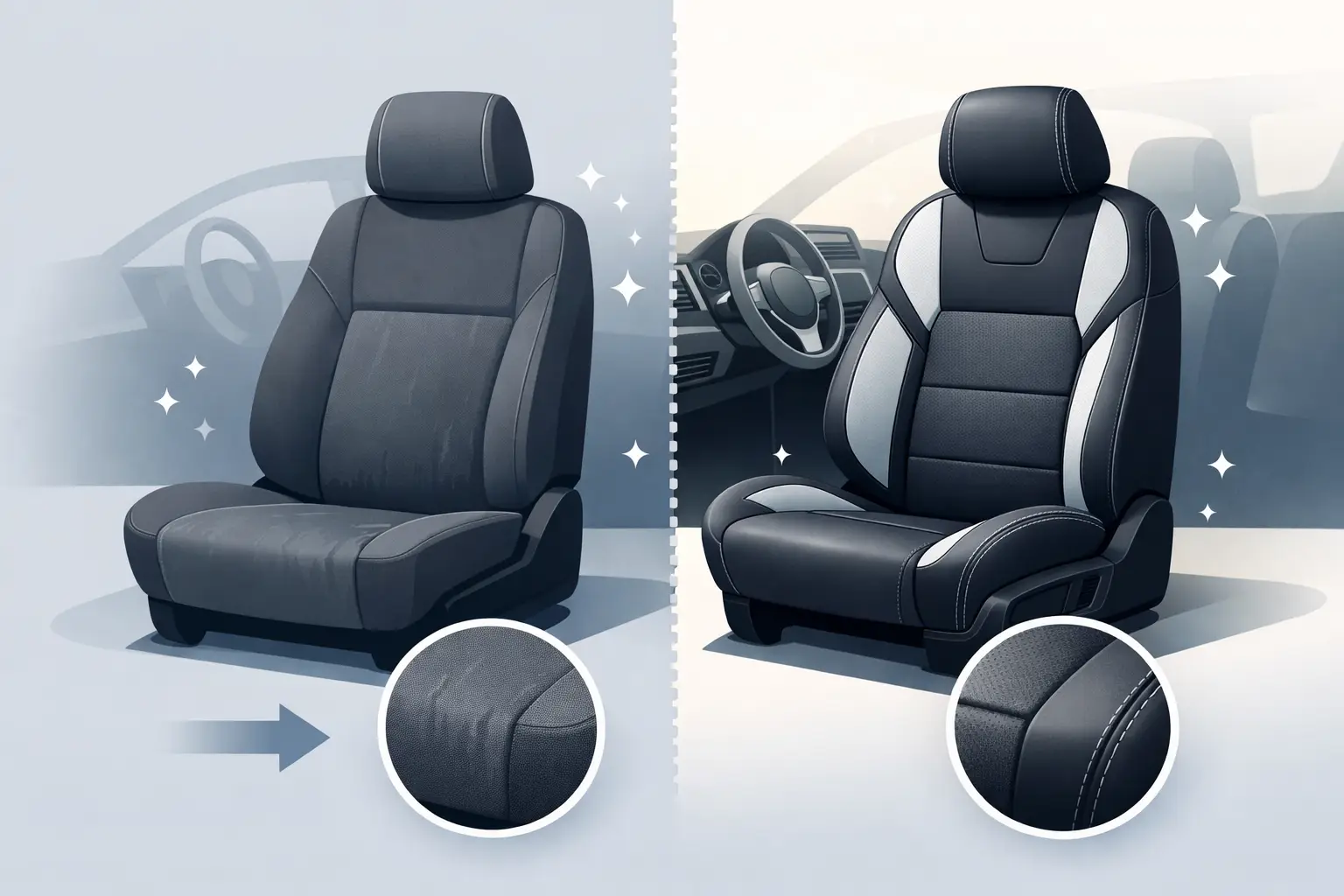 Before After Seat Cover Upgrade Results