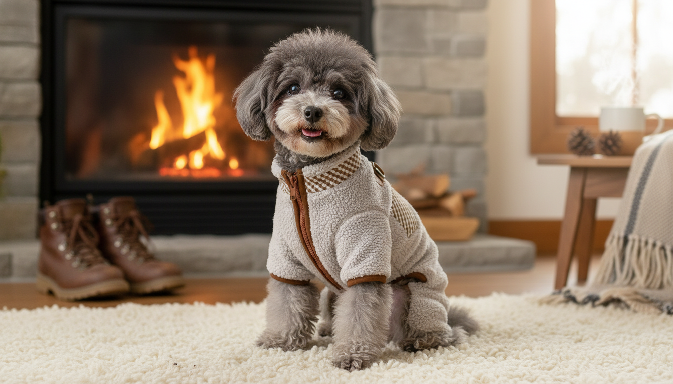 Warm Fleece Dog Jumpsuit for Cozy Winter Walks